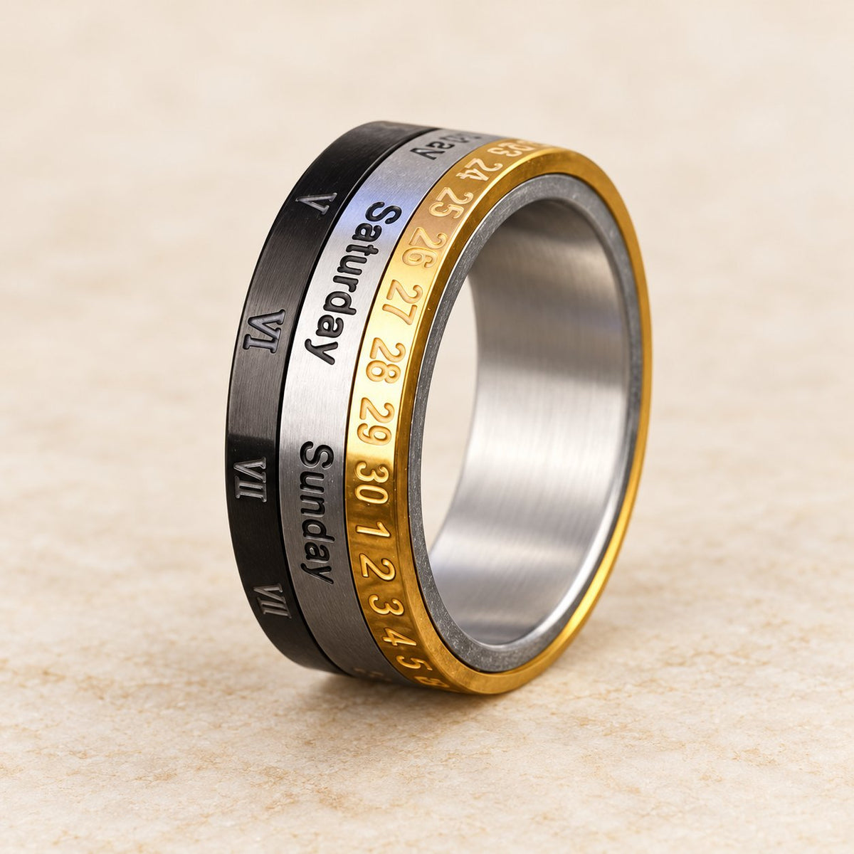 "The Genesis" Time and Date Ring